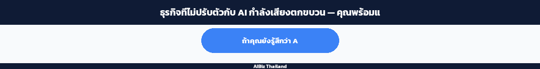 ธุรกิจที่ไม่ปรับตัวกับ AI กำลังเสี่ยงตกขบวน — คุณพร้อมแล้วหรือยัง?